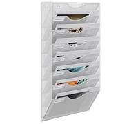 EasyPAG Portadocumenti a Parete A4 8 Compartimenti Metallo Rete,Portariviste a Muro,Porta Lettere da Appendere,Organizzatore Posta da Muro per Ufficio & Casa,Bianco