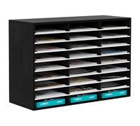 EasyPAG Portadocumenti da Scrivania A4 27 Compartimenti Legno,Vassoio Lettere,Ripiano Portacorrispondenza,Organizzatore Carta per Ufficio & Casa,Nero