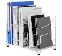 EasyPAG Portadocumenti da Scrivania A4 5 Compartimenti Metallo Verticale,Vassoio Lettere,Ripiano Portacorrispondenza,Organizzatore Carta per Ufficio & Casa,Bianco