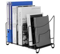 EasyPAG Portadocumenti da Scrivania A4 5 Compartimenti Metallo Verticale,Vassoio Lettere,Ripiano Portacorrispondenza,Organizzatore Carta per Ufficio & Casa,Nero