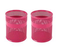 EasyPAG Portapenne da Scrivania Metallo Rete,Organizzatore Scrivania,Portamatite per Ufficio & Casa,Confezione da 2,Rosa