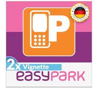 EASYPARK - 2 adesivi Easy Park Vignette APP, piccoli adesivi per auto (6 x 6 cm, protezione UV, rimovibili, made in Germany