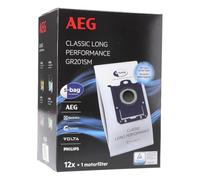 easyPART Compatibile con PHILIPS 9001688242 AEG Gr201SM s-bag® Classic Long Performance Sacchetti filtro per aspirapolvere da pavimento, 12 pezzi + filtro