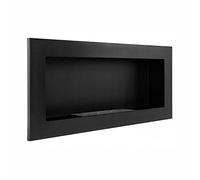 EasyParts GMT - Camino a bioetanolo ecologico senza fumo, 90 x 40 cm, decorazione per interni, da parete o da incasso, design moderno, facile da montare, con combustibile bio-liquido, pietre e oli