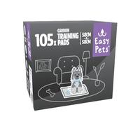 EasyPets Carbon Tappetini Igienici per Cani e Cuccioli - Al Carboni Attivi - Super Assorbenti & Impermeabili - Controllo degli Odori - 58x58 cm - Confezione 105 Pezzi