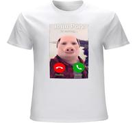 Easypitwy Men's John Pork is Calling Shirt T Shirt White M