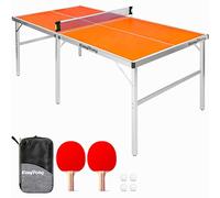 EasyPong | Tavolo da Ping Pong Arancione | 182x91cm | qualità Premium | Facile da trasportare | Stabile | Ideale per Esterni e Interni | 2 Racchette + 4 Palline | Tennis da Tavolo | OriginalCup