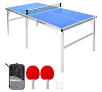 EasyPong | Tavolo da Ping Pong Blu | 182x91cm | qualità Premium | Facile da trasportare | Stabile | Ideale per Esterni e Interni | 2 Racchette + 4 Palline | Tennis da Tavolo | OriginalCup