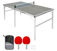 EasyPong | Tavolo da Ping Pong Grigio | 182x91cm | Qualità Premium | Facile da trasportare | Stabile | Ideale per Esterni e Interni | 2 Racchette + 4 Palline | Tennis da Tavolo | OriginalCup