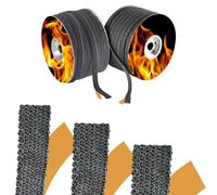 Easyricambi - Guarnizione per Stufa a Legna, Camino, Stufa a Pellet, Guarnizione Alta Temperatura (+550 °C) Adesiva Nera in Fibra di Vetro, Larghezza: 8 mm e Spessore: 3 mm (Lunghezza 2 Metri)