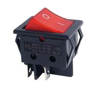 Easyricambi Interruttore bipolare Luminoso Rosso a 4 Contatti 16A 250V AC Foro per Incasso 30x22 mm