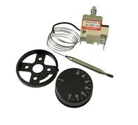 Easyricambi - Termostato Analogico per Caldaia e Stufe a Pellet con Capillare Regolabile 30/90 °C, con Sonda Semplice 3 contatti Faston NC-NA, Fornito Completo di Manopola e Ghiera