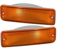 EASYSHOP24H Coppia 2 Fanale Fanalino Freccia Anteriore Sinistro e Destro Per Hilux Pick Up RN85 YN100 e Taro da 1989 a 1997 Gruppo Ottico Luce Su Paraurti Con Portalampade