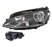 EASYSHOP24H Faro Fanale Proiettore Anteriore SX Sinistro Per Golf 7 MK7 VII da 2012 a 2016 Alogeno H7 H15 Regolazione Elettrica Completo di Motore Gruppo Ottico Luce Diurna Fanalino