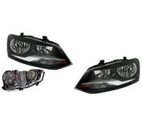 EASYSHOP24H Set 2 Faro Fanale Proiettore Anteriore Destro e Sinistro Per Polo 6R da 2009 a 2013 H7 H7 Predisposto Regolazione Elettrica Gruppo Ottico Luce Fanalino