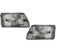 EASYSHOP24H Set 2 Faro Fanale Proiettore Anteriore Destro Sinistro Per Cinquecento 500 Sporting dal 1992 al 1999 Alogeno H4 Gruppo Ottico Luce Fanalino Regolazione Elettrica Parabola Nera