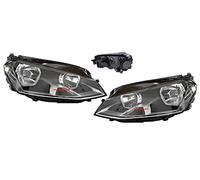EASYSHOP24H SET di 2 Faro Fanale Proiettore Anteriore Sinistro e Destro Per Golf 7 MK7 VII da 2012 a 2016 Alogeno H7 H15 Regolazione Elettrica Completo di Motore Gruppo Ottico Luce Diurna Fanalino