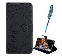 EasyShow Custodia per Samsung Galaxy S26 Edge+Penna Touch, Case per a con Goffratura a farfalla, Custodia in Pelle Magnetica Portafoglio Cover per Samsung Galaxy S26 Edge (Nero)