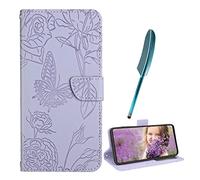 EasyShow Custodia per Samsung Galaxy S26 Edge+Penna Touch, Case per a con Goffratura a farfalla, Custodia in Pelle Magnetica Portafoglio Cover per Samsung Galaxy S26 Edge (Viola)