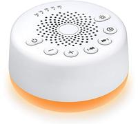 Easysleep Macchina a rumore bianco con 25 suoni rilassanti e luci notturne con 32 livelli di volume e 5 timer Funzione memoria per adulti, neonati e bambini (bianco)