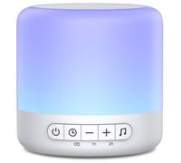 Easysleep Macchina audio a rumore bianco con 30 suoni lenitivi, 12 luce notturna, 32 volumi, 3 timer, portatile, per ufficio, viaggi, cancellazione del rumore, ninna ninna nanna e pioggia per bambini