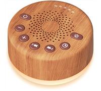 Easysleep Sound White Noise Machine con 25 suoni lenitivi e luci notturne con funzione di memoria 32 livelli di volume e 5 timer di sonno alimentato da AC o USB per il relax del sonno (legno)