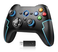 EasySMX Controller PC Wireless Bluetooth Gamepad con Trigger Hall e Doppia Vibrazione e Funzione Turbo, Compatibile con PC/PS3/Switch/Telefono Cellulare/Tablet/Laptop -Blu