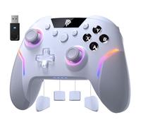 EasySMX X20 Wireless Controller PC con Hall Grilletto Commutabile 2 in 1- Joystick Hall Rimovibile- Joystick con Pulsanti Meccanici- RGB Luce- Batteria da 1000mAh per PC/Switch/Mobile