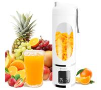 EasySpeed - Miscelatore portatile, 450 ml, Mini Frullatore Personale, 1200 mAh Elettrico USB-Tipo C, 10 Lame in Acciaio Inox, 3 Impostazioni di Velocità, Per Viaggi e Uso in Ufficio, Bianco