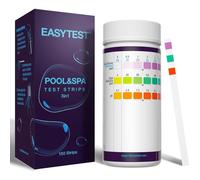 EASYTEST 3 in 1 Strisce Reattive Piscina e Spa, Confezione da 150 Strisce Per Vasca Idromassaggio, Test pH, Alcalinità Totale, Cloro e Bromo, Kit di Test Accurato Piscina