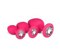 Easytoys Anal Collection Silicone Butt Plug with Diamond Pink