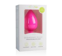 Easytoys Diamond - plug anale con pietra bianca (grande) - rosa