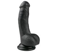 Dildo Nero Realistico con Testicoli e Ventosa - 15cm