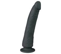 Dildo in silicone al 100% con ventosa (21cm) - nero