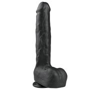Dildo Grande con Ventosa e Testicoli - Nero (29,5cm) - Easytoys