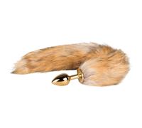 Dildo Anale Metallico con Coda di Volpe Easytoys Fox NO1 (Oro-Rosso)