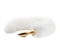 Plug Anale in Metallo con Coda di Volpe Easytoys Fox NO13 (Oro e Bianco)