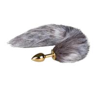 Coda di Volpe Metallica Easytoys Fox NO5 - Dildo anale in metallo con coda di volpe (oro-argento)