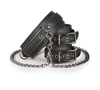 Easytoys Fetish Collection Leather Collar With Handcuffs