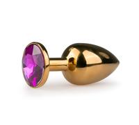 Easytoys Metal Butt Plug 121PUR Anal Jewelry Gold/Purple