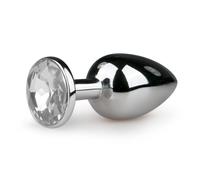 Easytoys Metal Butt Plug 124CLR Anal Jewelry Silver/Transparent