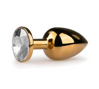 Dildo Anale a Cono Easytoys Metal No.1 con Pietra Bianca - Dorato (2,5cm)
