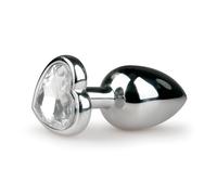 Plug anale in acciaio coda con pietra a cuore dilatatore fallo anal butt piccolo