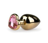 Easytoys Metal No.8 - plug anale con base a cuore - oro-rosa (3,5 cm)