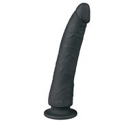 Dildo in silicone al 100% con ventosa (21cm) - nero