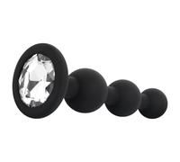 EasyToys - plug anale con perle - silicone nero