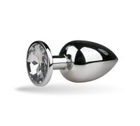 Easytoys - plug anale in metallo argentato con pietra decorativa - gra