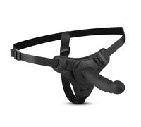 Easytoys Silicone Strap-On Bended Ribbed Black