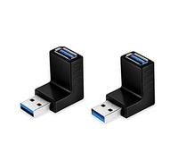 EasyULT Adattatore USB 3.0 90 Gradi da Maschio a Femmina, Combinato Giunto Verticale su e giù Connettore Accoppiatore, USB Tipo A Accoppiatore Alta Velocità 5 Gbps, 2PCS