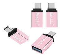 EasyULT Adattatore USB C a USB 3.0 [4 Pezzi], Adattatore Tipo-C a USB A con OTG Connettore Alta Velocità Compatible per Galaxy S8/LG Q8/OnePlus 5T/Honor 9 e Altri Dispositivi USB C (Oro rosa)